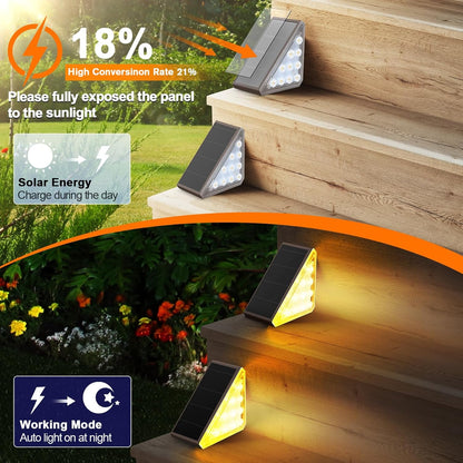 Éclairage Solaire pour Escaliers et Marches Extérieures Étanche IP67 - مصابيح السلالم والأدراج الشمسية الذكية المقاومة للماء