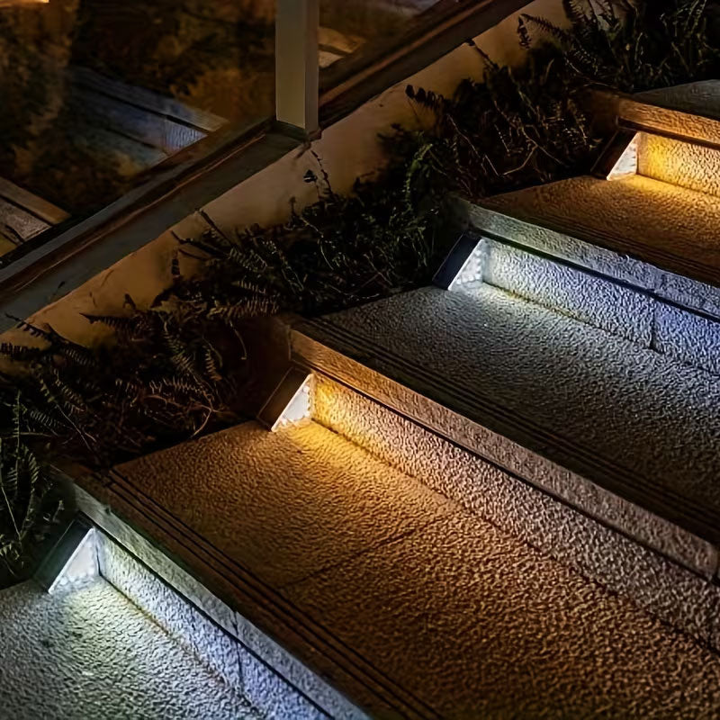 Éclairage Solaire pour Escaliers et Marches Extérieures Étanche IP67 - مصابيح السلالم والأدراج الشمسية الذكية المقاومة للماء
