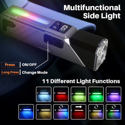 Lampe de Travail LED Multifonction T130 Éclairage Latéral RGB et Écran LCD - مصباح العمل الذكي متعدد الوظائف بمغناطيس