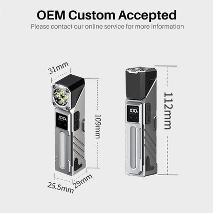 Lampe de Travail LED Multifonction T130 Éclairage Latéral RGB et Écran LCD - مصباح العمل الذكي متعدد الوظائف بمغناطيس