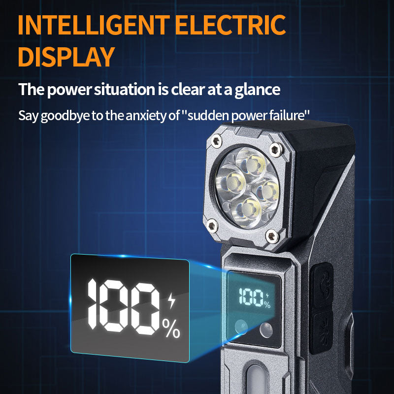 Lampe de Travail LED Multifonction T130 Éclairage Latéral RGB et Écran LCD - مصباح العمل الذكي متعدد الوظائف بمغناطيس