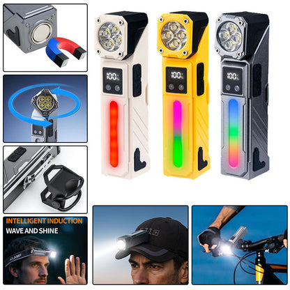 Lampe de Travail LED Multifonction T130 Éclairage Latéral RGB et Écran LCD - مصباح العمل الذكي متعدد الوظائف بمغناطيس