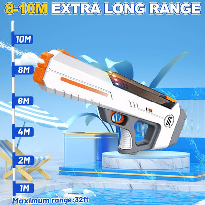Pistolet à Eau Électrique Automatique Recharge Rapide Portée Longue Distance (8-10m) - مسدس الماء الكهربائي أوتوماتيكي التعبئة وبعيد المدى