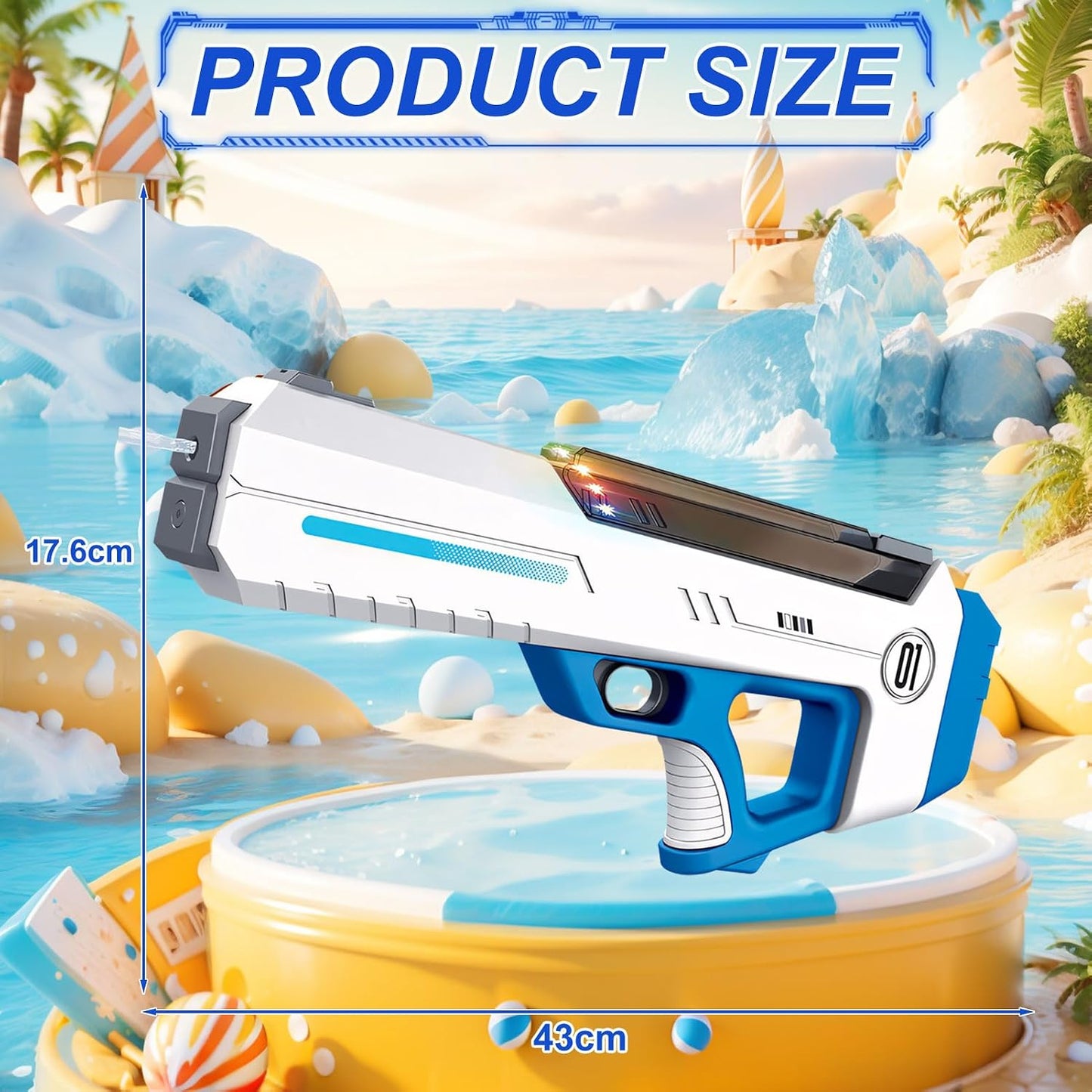 Pistolet à Eau Électrique Automatique Recharge Rapide Portée Longue Distance (8-10m) - مسدس الماء الكهربائي أوتوماتيكي التعبئة وبعيد المدى