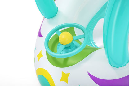 Bateau Gonflable pour Enfants Bestway Space Splash avec Pare-Soleil UV Amovible - قارب أطفال منفوخ بتصميم مركبة فضائية ومقود تفاعلي
