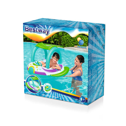 Bateau Gonflable pour Enfants Bestway Space Splash avec Pare-Soleil UV Amovible - قارب أطفال منفوخ بتصميم مركبة فضائية ومقود تفاعلي