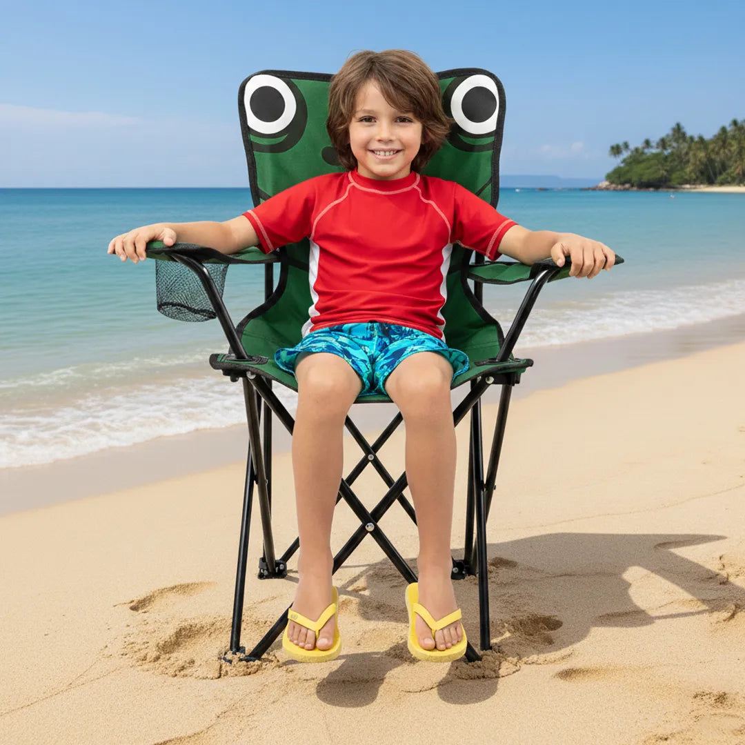 chaise Pliable de Camping pour Enfants Structure En Acier avec Porte-Gobelet et Sac de Transport - كرسي تخييم قابل للطي للأطفال