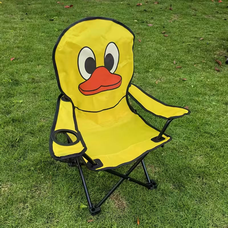 chaise Pliable de Camping pour Enfants Structure En Acier avec Porte-Gobelet et Sac de Transport - كرسي تخييم قابل للطي للأطفال