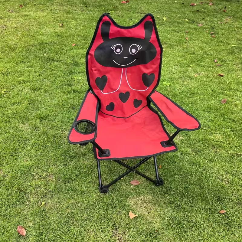 chaise Pliable de Camping pour Enfants Structure En Acier avec Porte-Gobelet et Sac de Transport - كرسي تخييم قابل للطي للأطفال