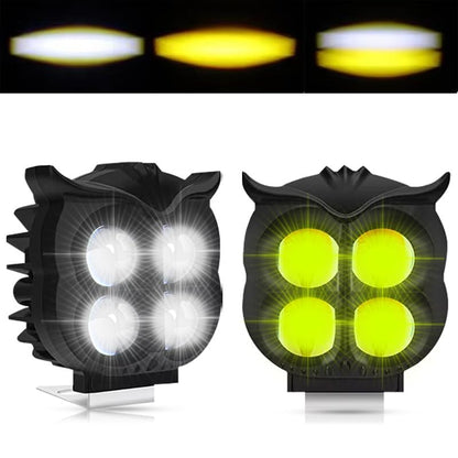 Projecteur Antibrouillard LED Forme Chouette 40W - Éclairage Jaune/Blanc ET Devil Eye Rouge - مصابيح ضباب ليد بتصميم عين البومة