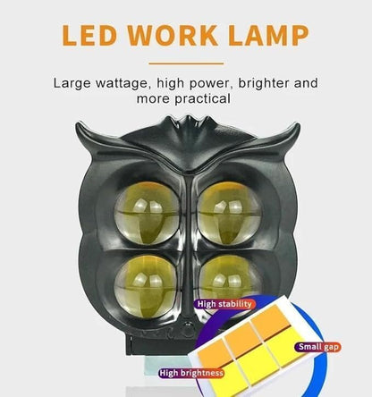 Projecteur Antibrouillard LED Forme Chouette 40W - Éclairage Jaune/Blanc ET Devil Eye Rouge - مصابيح ضباب ليد بتصميم عين البومة