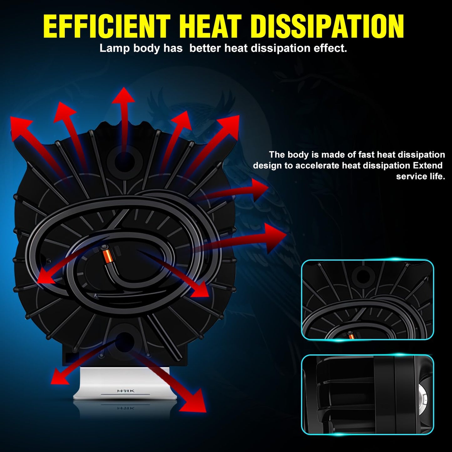 Projecteur Antibrouillard LED Forme Chouette 40W - Éclairage Jaune/Blanc ET Devil Eye Rouge - مصابيح ضباب ليد بتصميم عين البومة