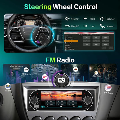 Autoradio 1Din Écran Tactile 5" IPS - Apple CarPlay et Android Auto Sans Fil Charge Rapide Type-C - راديو سيارة ذكي بشاشة لمس 5 بوصة تدعم و لاسلكيًا