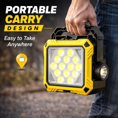 Lanterne de Camping LED Solaire et Rechargeable USB 40 LED + 2 COB - مصباح وكيشاف تخييم يدوي يعمل بالطاقة الشمسية بـ 4 وضعيات إضاءة