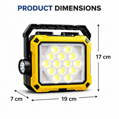 Lanterne de Camping LED Solaire et Rechargeable USB 40 LED + 2 COB - مصباح وكيشاف تخييم يدوي يعمل بالطاقة الشمسية بـ 4 وضعيات إضاءة