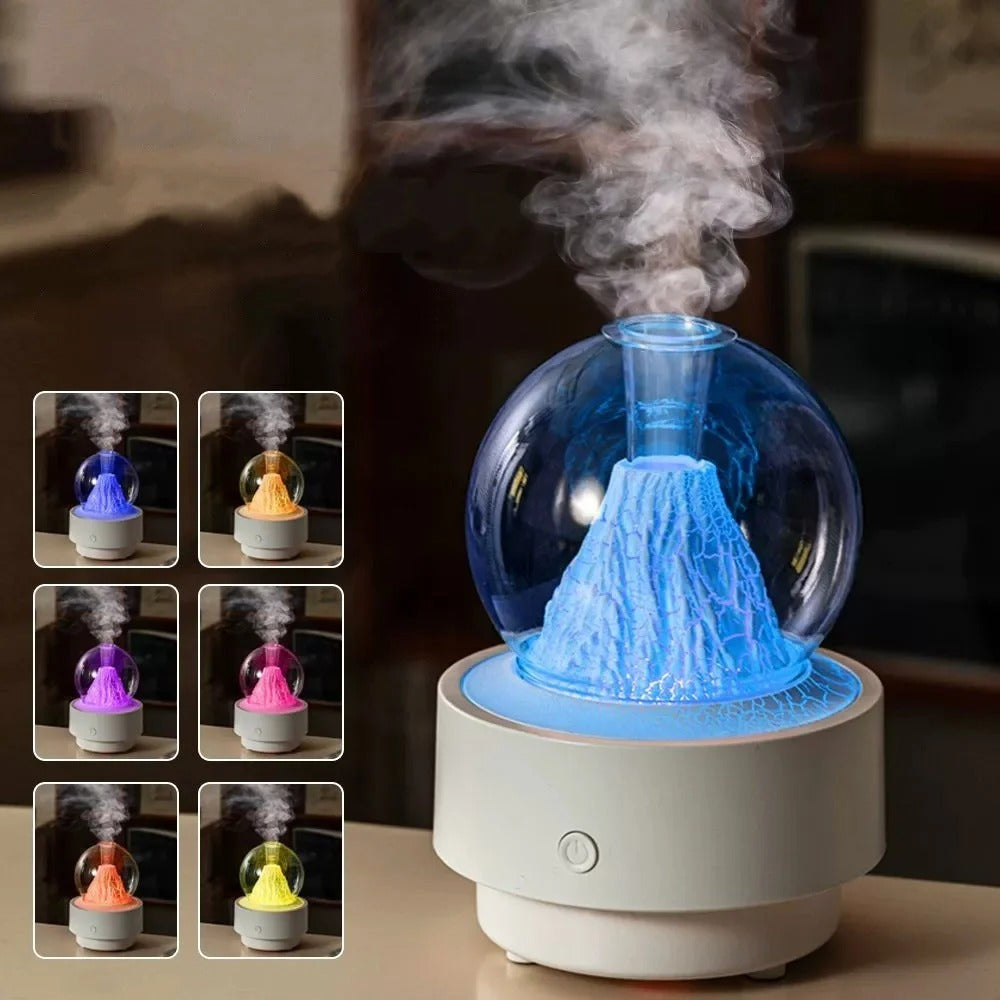 Diffuseur d'Arôme et Humidificateur Effet Volcan Capacité 300ml - موزع العطور والزيوت الذكي بتأثير البركان المضيء