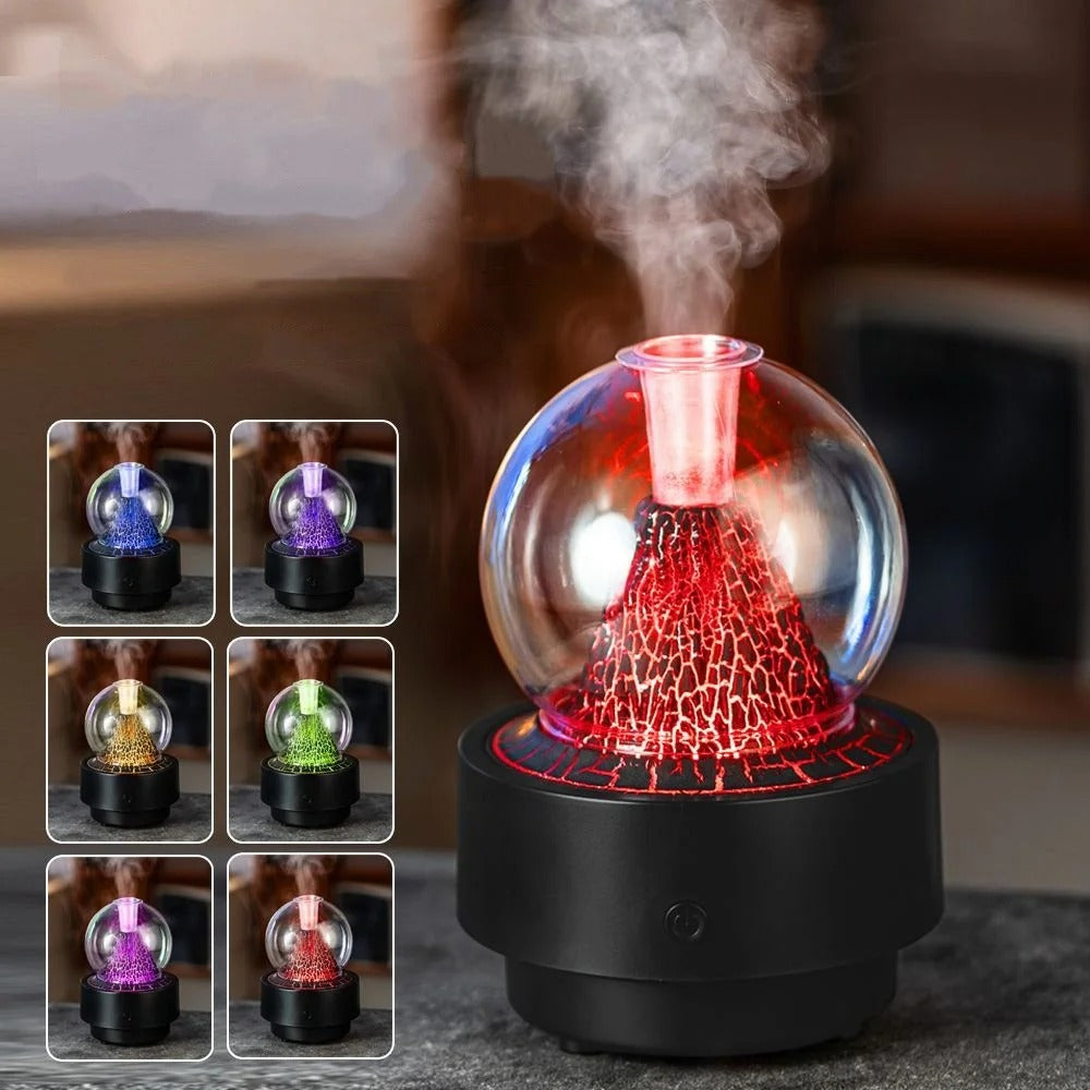 Diffuseur d'Arôme et Humidificateur Effet Volcan Capacité 300ml - موزع العطور والزيوت الذكي بتأثير البركان المضيء