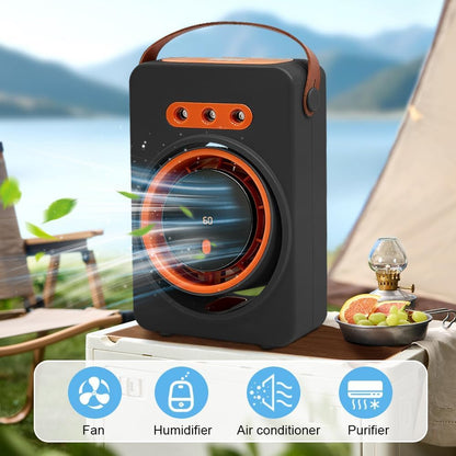 Mini Purificateur et Refroidisseur d'Air Portable 4en1 5 Vitesses - مبرد ومكيف هواء محمول 4 في 1 برذاذ الماء وبطارية قابلة للشحن