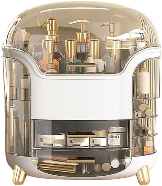 Boîte d'Organisation et Rangement de Maquillage Grande Capacité - منظم وصندوق أدراج للمكياج والمستحضرات بتصميم شفاف وعصري