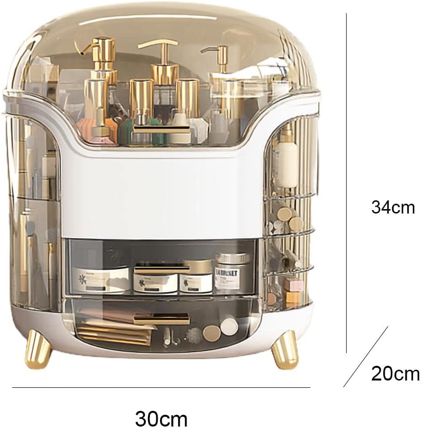 Boîte d'Organisation et Rangement de Maquillage Grande Capacité - منظم وصندوق أدراج للمكياج والمستحضرات بتصميم شفاف وعصري