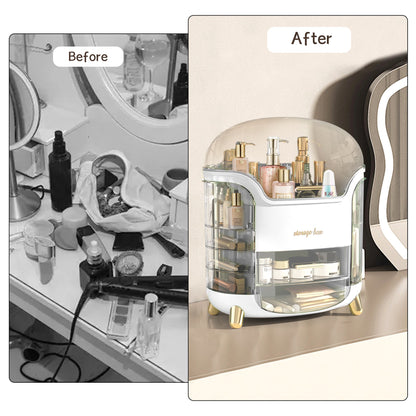 Boîte d'Organisation et Rangement de Maquillage Grande Capacité - منظم وصندوق أدراج للمكياج والمستحضرات بتصميم شفاف وعصري