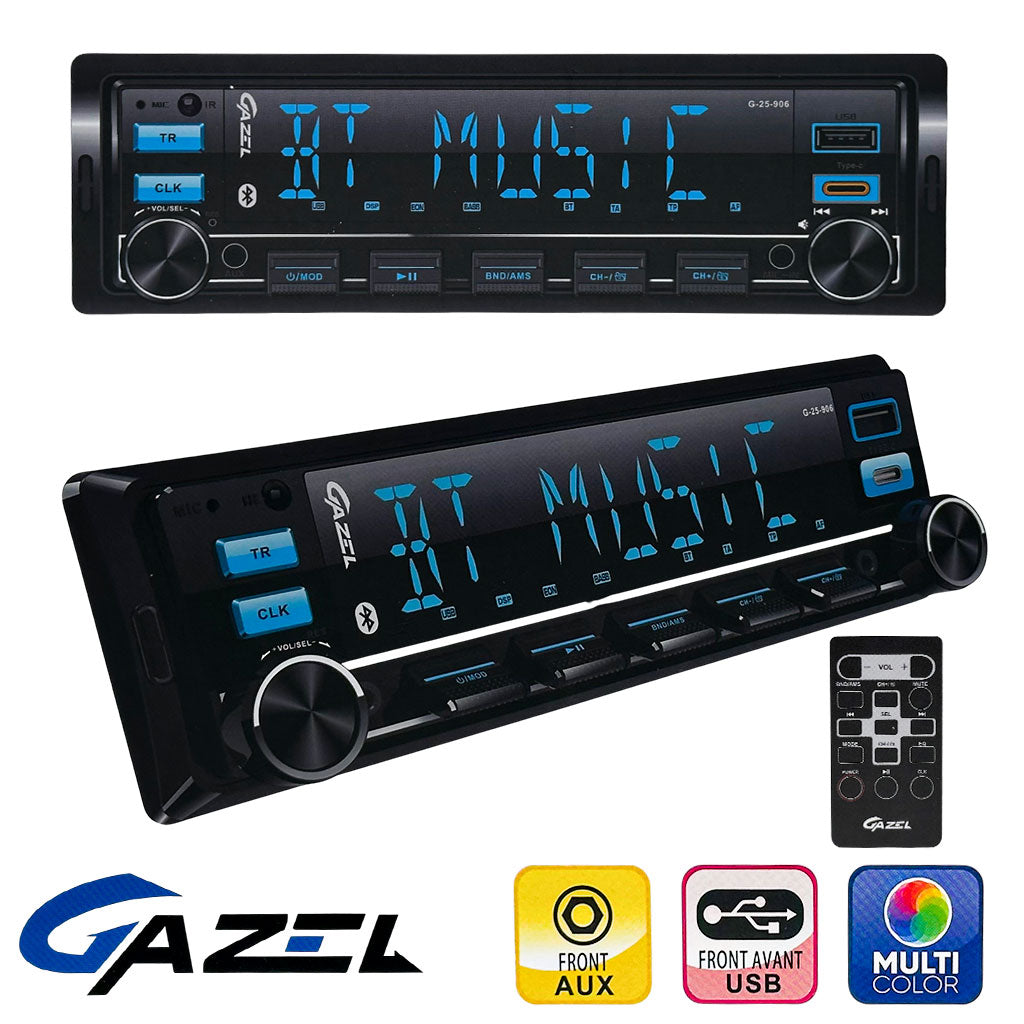 Autoradio Bluetooth Écran LCD 7 Couleurs avec Télécommande - راديو سيارة ذكي مع بلوتوث وإضاءة 7 ألوان