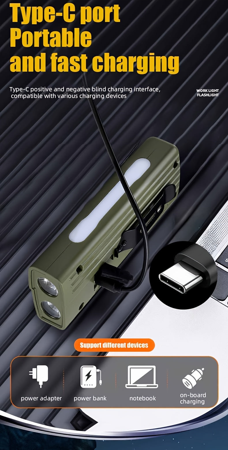 Lampe de Vélo Rechargeable Z-838 Multi-Fonction - Éclairage LED Puissant Lumière Latérale RGB - مصباح دراجة متعدد الوظائف مع إضاءة جانبية ملونة ومغناطيس قوي