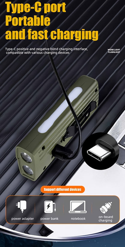 Lampe de Vélo Rechargeable Z-838 Multi-Fonction - Éclairage LED Puissant Lumière Latérale RGB - مصباح دراجة متعدد الوظائف مع إضاءة جانبية ملونة ومغناطيس قوي