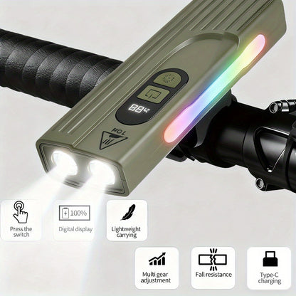 Lampe de Vélo Rechargeable Z-838 Multi-Fonction - Éclairage LED Puissant Lumière Latérale RGB - مصباح دراجة متعدد الوظائف مع إضاءة جانبية ملونة ومغناطيس قوي