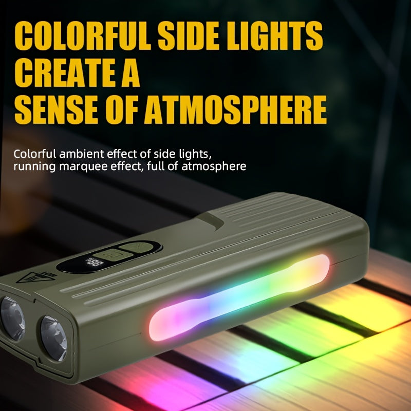 Lampe de Vélo Rechargeable Z-838 Multi-Fonction - Éclairage LED Puissant Lumière Latérale RGB - مصباح دراجة متعدد الوظائف مع إضاءة جانبية ملونة ومغناطيس قوي