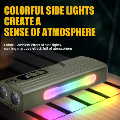 Lampe de Vélo Rechargeable Z-838 Multi-Fonction - Éclairage LED Puissant Lumière Latérale RGB - مصباح دراجة متعدد الوظائف مع إضاءة جانبية ملونة ومغناطيس قوي