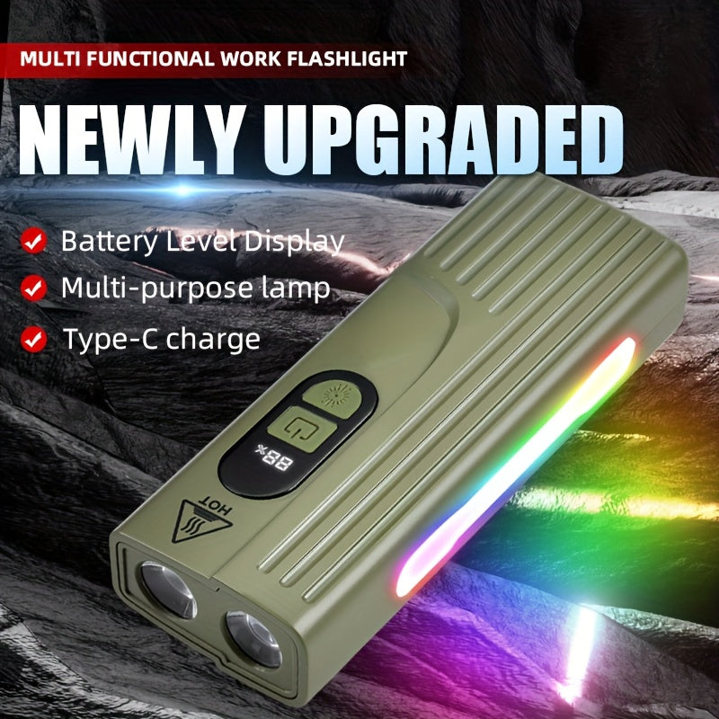 Lampe de Vélo Rechargeable Z-838 Multi-Fonction - Éclairage LED Puissant Lumière Latérale RGB - مصباح دراجة متعدد الوظائف مع إضاءة جانبية ملونة ومغناطيس قوي