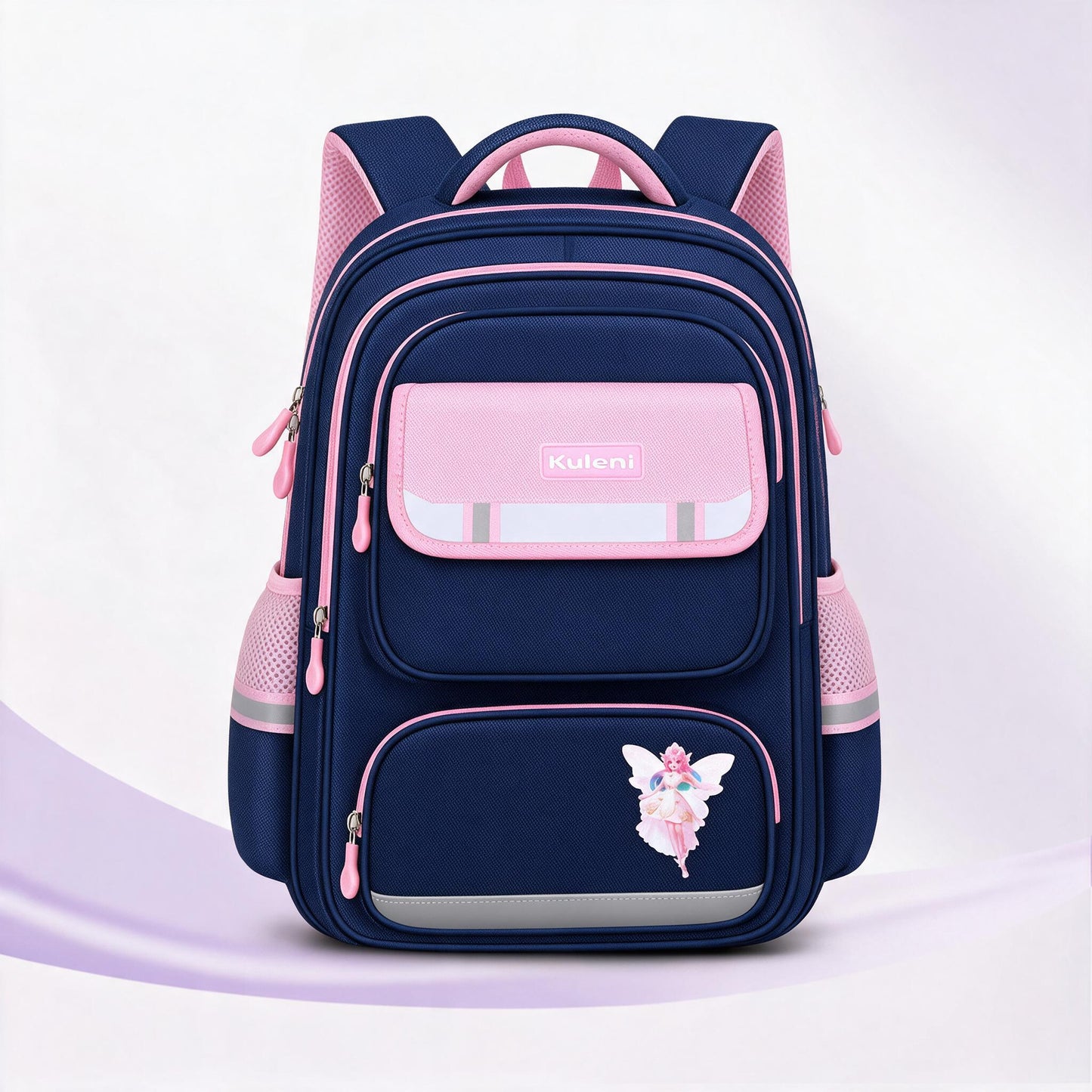 Sac à Dos Scolaire Style Kawaii Grand Volume Tissu Imperméable Rose et Bleu SACKDS07RSB - حقيبة مدرسية بتصميم كاوايي