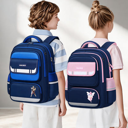 Sac à Dos Scolaire Style Kawaii Grand Volume Tissu Imperméable Rose et Bleu SACKDS07RSB - حقيبة مدرسية بتصميم كاوايي