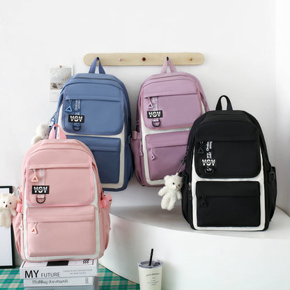 Sac à Dos Multifonctionnel Kawaii Grand Volume Imperméable et Résistant 4Pcs Noir SACKDS12N - حقيبة ظهر بعدة قطع بتصميم كاوايي