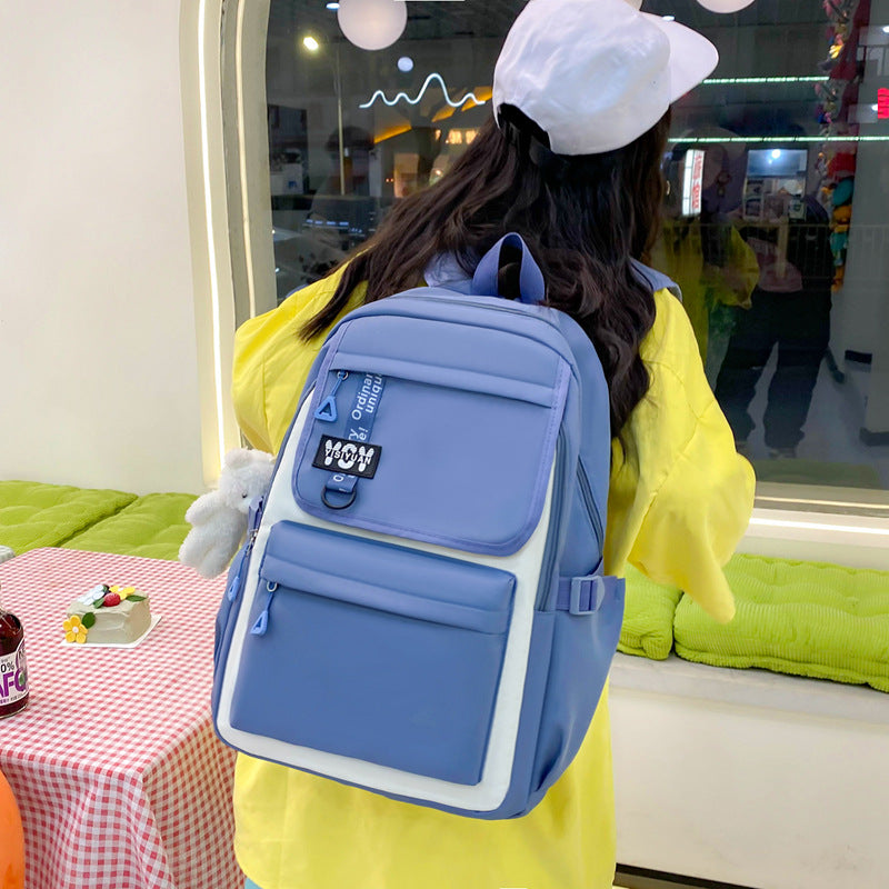 Sac à Dos Multifonctionnel Kawaii Grand Volume Imperméable et Résistant 4Pcs Bleu SACKDS12BL - حقيبة ظهر بعدة قطع بتصميم كاوايي