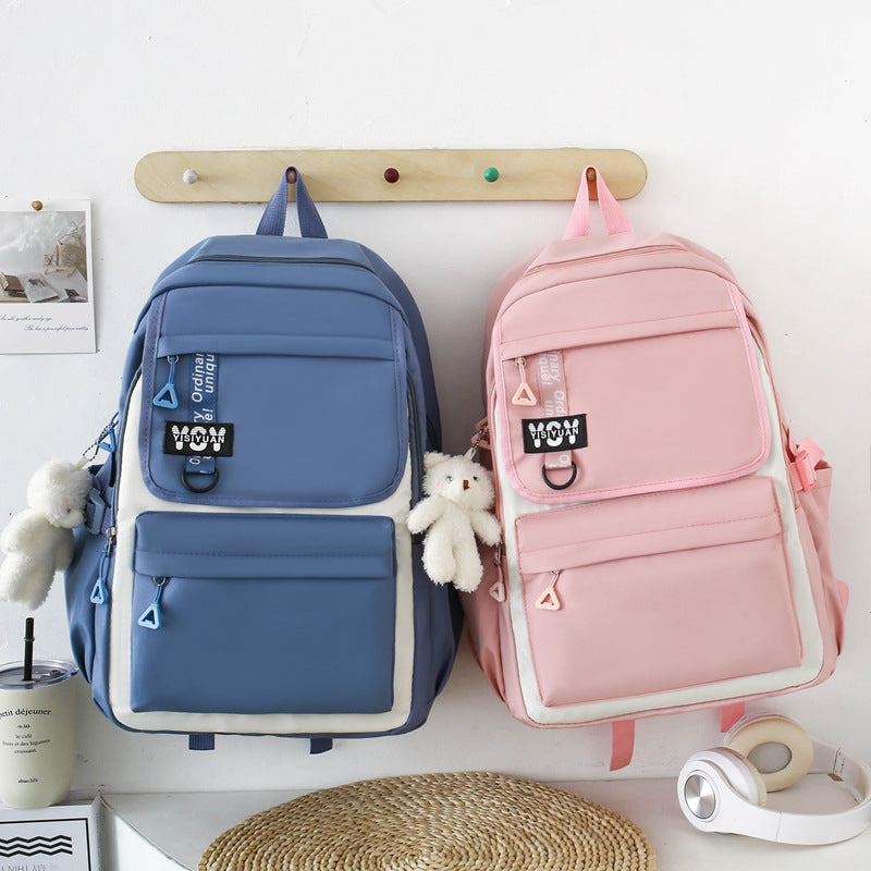 Sac à Dos Multifonctionnel Kawaii Grand Volume Imperméable et Résistant 4Pcs Bleu SACKDS12BL - حقيبة ظهر بعدة قطع بتصميم كاوايي