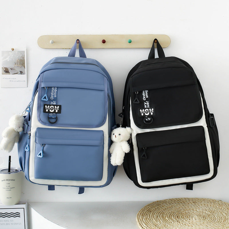 Sac à Dos Multifonctionnel Kawaii Grand Volume Imperméable et Résistant 4Pcs Noir SACKDS12N - حقيبة ظهر بعدة قطع بتصميم كاوايي