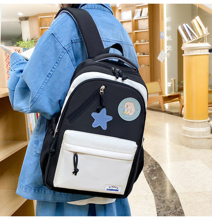 Sac à Dos Multifonctionnel Kawaii Grand Volume Imperméable et Résistant 4Pcs Noir SACKDS02N - حقيبة ظهر بعدة قطع بتصميم كاوايي