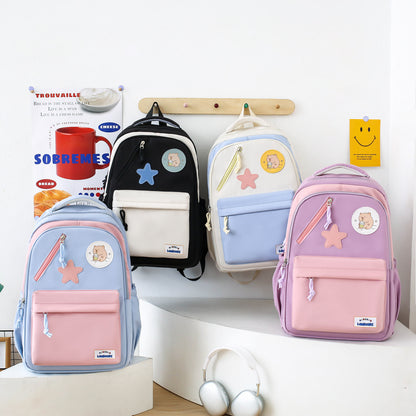 Sac à Dos Multifonctionnel Kawaii Grand Volume Imperméable et Résistant 4Pcs Bleu et Rose SACKDS02BRS - حقيبة ظهر بعدة قطع بتصميم كاوايي