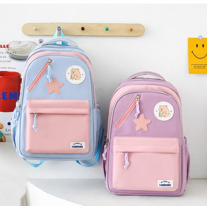 Sac à Dos Multifonctionnel Kawaii Grand Volume Imperméable et Résistant 4Pcs Mauve SACKDS02MV - حقيبة ظهر بعدة قطع بتصميم كاوايي