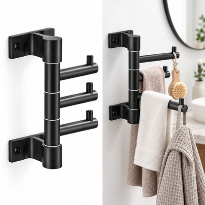 5Five Porte-Serviettes Mural Pivotant 3 Bras Supporte 6KG - علاقة مناشف جدارية دوارة 3 أذرع