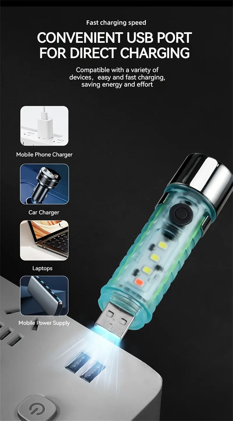 Mini lampe de poche LED multifonction super lumineuse avec aimant ZJ-023