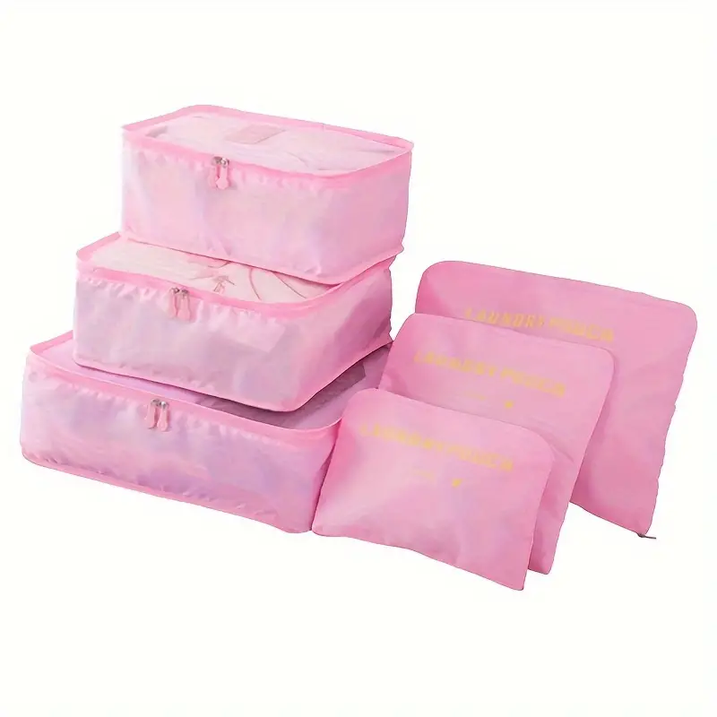 Ensemble de 6 Pcs Sacs de rangement Cube de voyage laundry Pouch