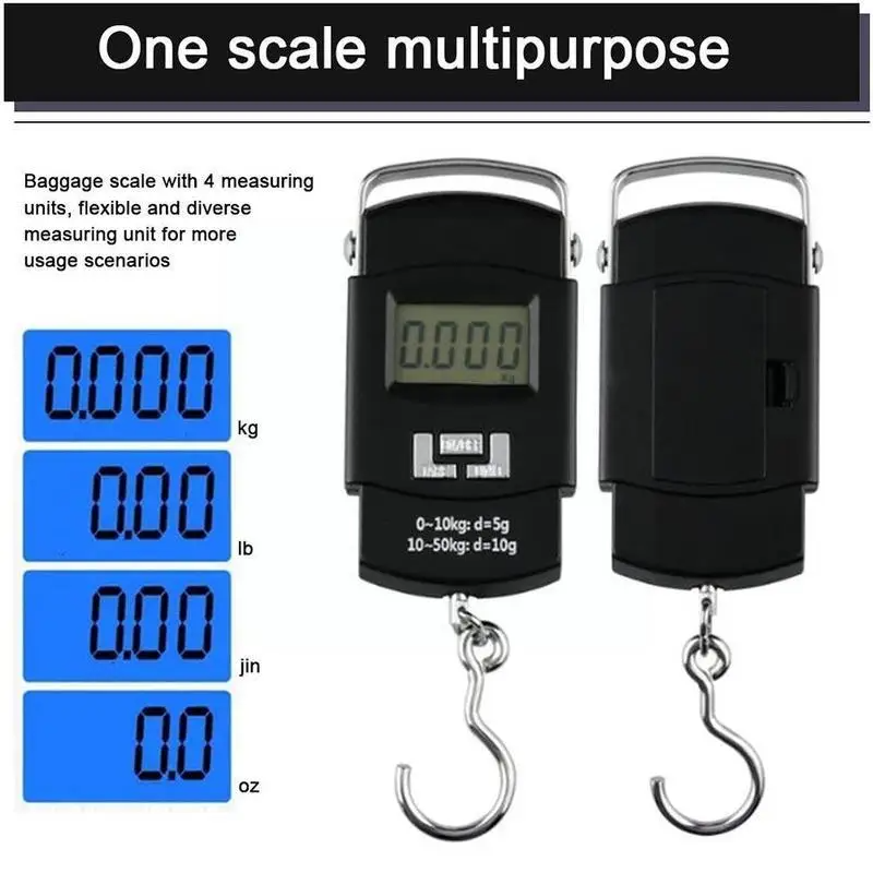 Balance à bagages numérique portable avec écran LCD 50KG/10G WH-A08