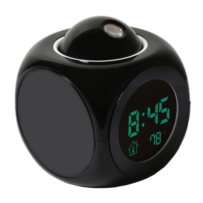 Horloge numérique de Projection LCD à LED, alarme vocale, fonction Snooze, thermomètre