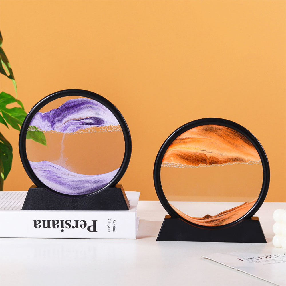 Sablier 3D en Verre rond 12 pouces pour la décoration de la maison