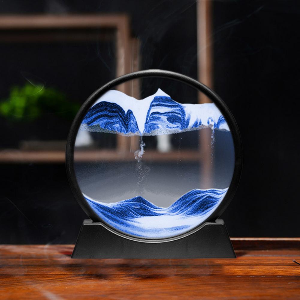 Sablier 3D en Verre rond 12 pouces pour la décoration de la maison
