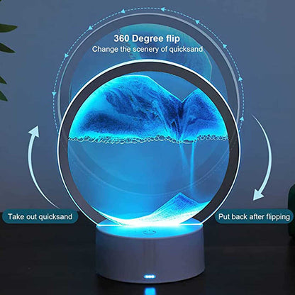 Sablier Lampe led 3D tactile USB en verre avec télécommande