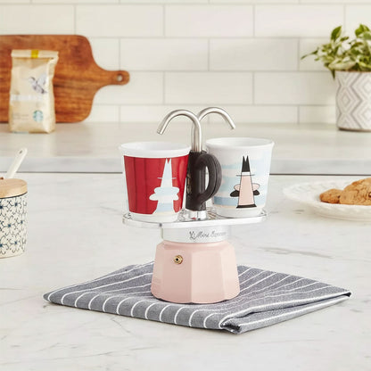 Cafetière Expresso 2 Tasses avec 2 Fontaine Rose – ماكينة تحضير القهوة